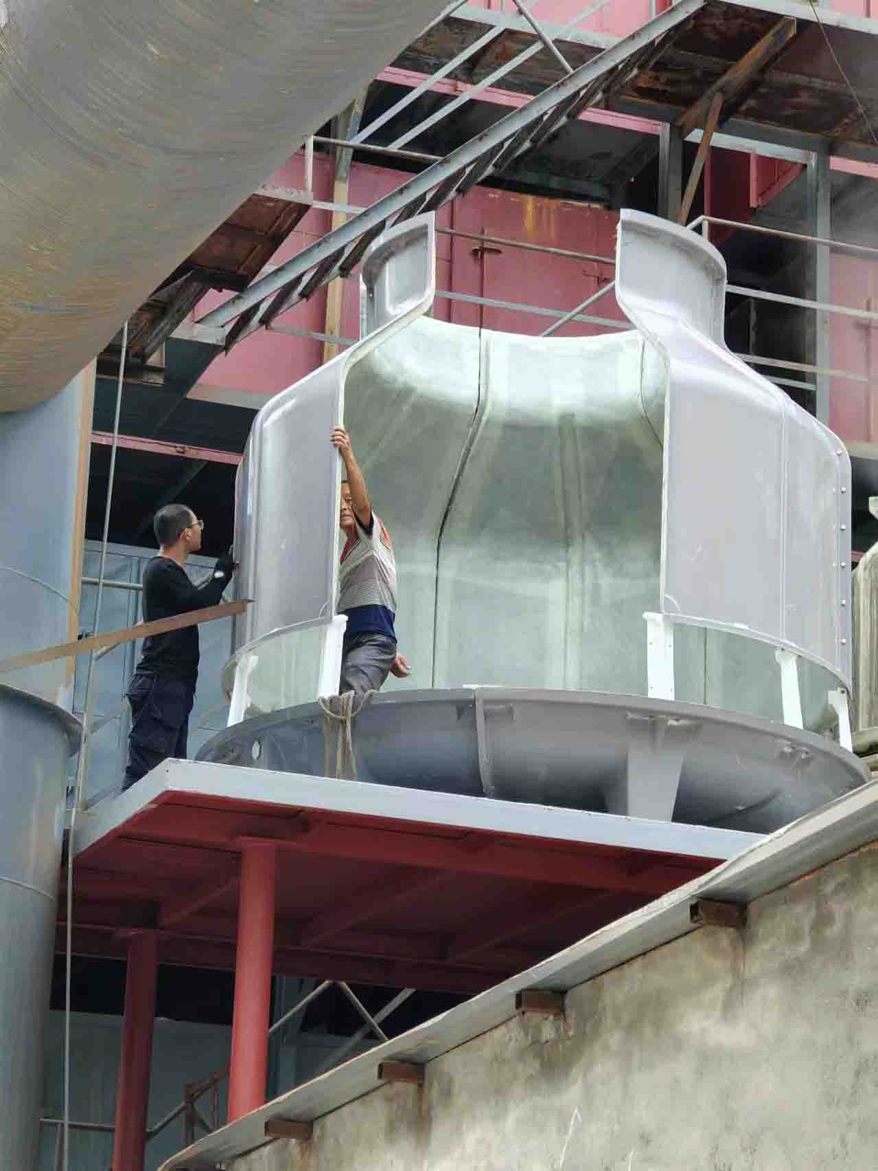 四川雅安石棉冷却塔安装现场-使用单位石棉柏森磨料科技