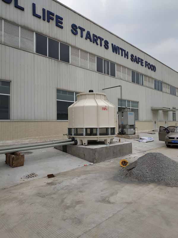 四川罗江GL-125T冷却塔系统安装现场使用单位四川江茂食品有限公司