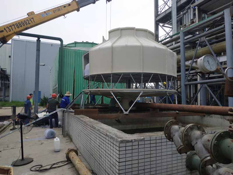眉山GL-300T冷却塔安装现场，安装地四川惠盛新能源有限公司